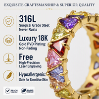 Montre classique en acier inoxydable 316L finition brillante avec placage or PVD 18K, bracelet éternité 5 mm
