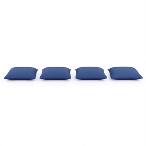 Coussins de chaise d'extérieur en tissu Oxford bleu, ensemble de 4 coussins carrés résistants à l'eau, amovibles et lavables, rembourrage en fibre 100% polyester - Product Image 1
