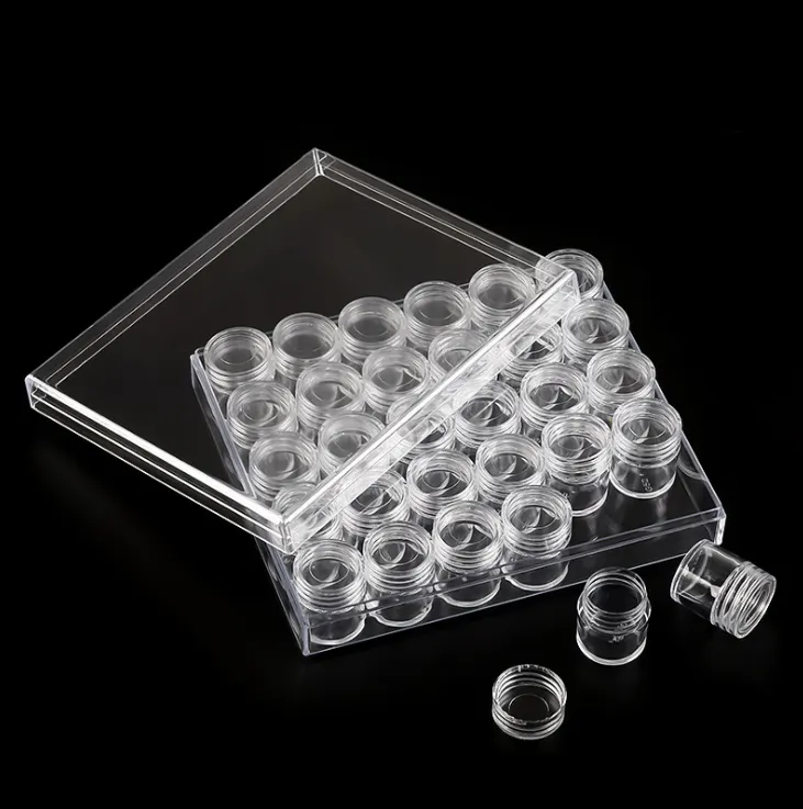 Boîte empilable pour petits objets, boîtier organiseur portable de rangement pour perles à ongles, boîte de rangement à paillettes, hx017