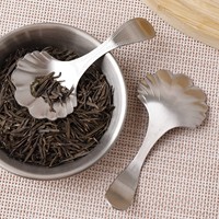 Accessoires pour le thé : Cuillère doseuse en acier inoxydable 304 en forme de coquille pour café et thé, cuillère à thé en vrac, cuillère à sucre