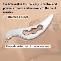 Outil de massage Gua Sha en acier inoxydable - Plaque de grattage pour le visage et le corps