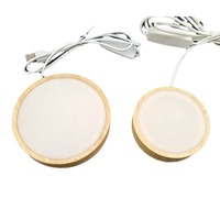 Vente en gros Boule de Cristal Ronde Cadre en Bois Massif Base Lumineuse Base de Nuit en Acrylique Led Décoration DIY