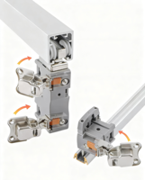 Kit complet d'accessoires de quincaillerie pour porte coulissante pliante de penderie en acier avec rail de suspension à double amortisseur et conception détachable