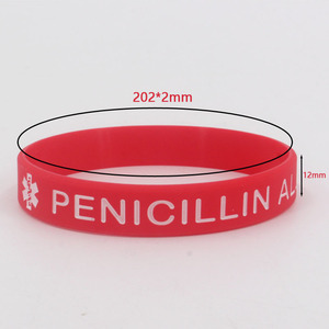 Pulseras de Silicona para Alergia a la Penicilina, Brazaletes de Alerta Médica, Estilo Minimalista Europeo-Americano para Hombres y Mujeres, Duraderas y Casuales - Product Image 3
