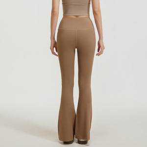 High-Waisted <strong>Brown</strong> Flared Sports Fitness Yoga Pilates Pants Nude Hip-Lifting <strong>Leggings</strong> Chocolate Sports <strong>Leggings</strong> - Product Image 4