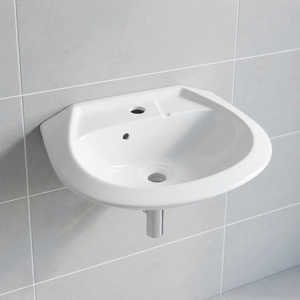 Modern luxury bathroom sink rectangular oval-shaped standing column simple style ceramic stone includes drainer for washroom use - Product Image 3