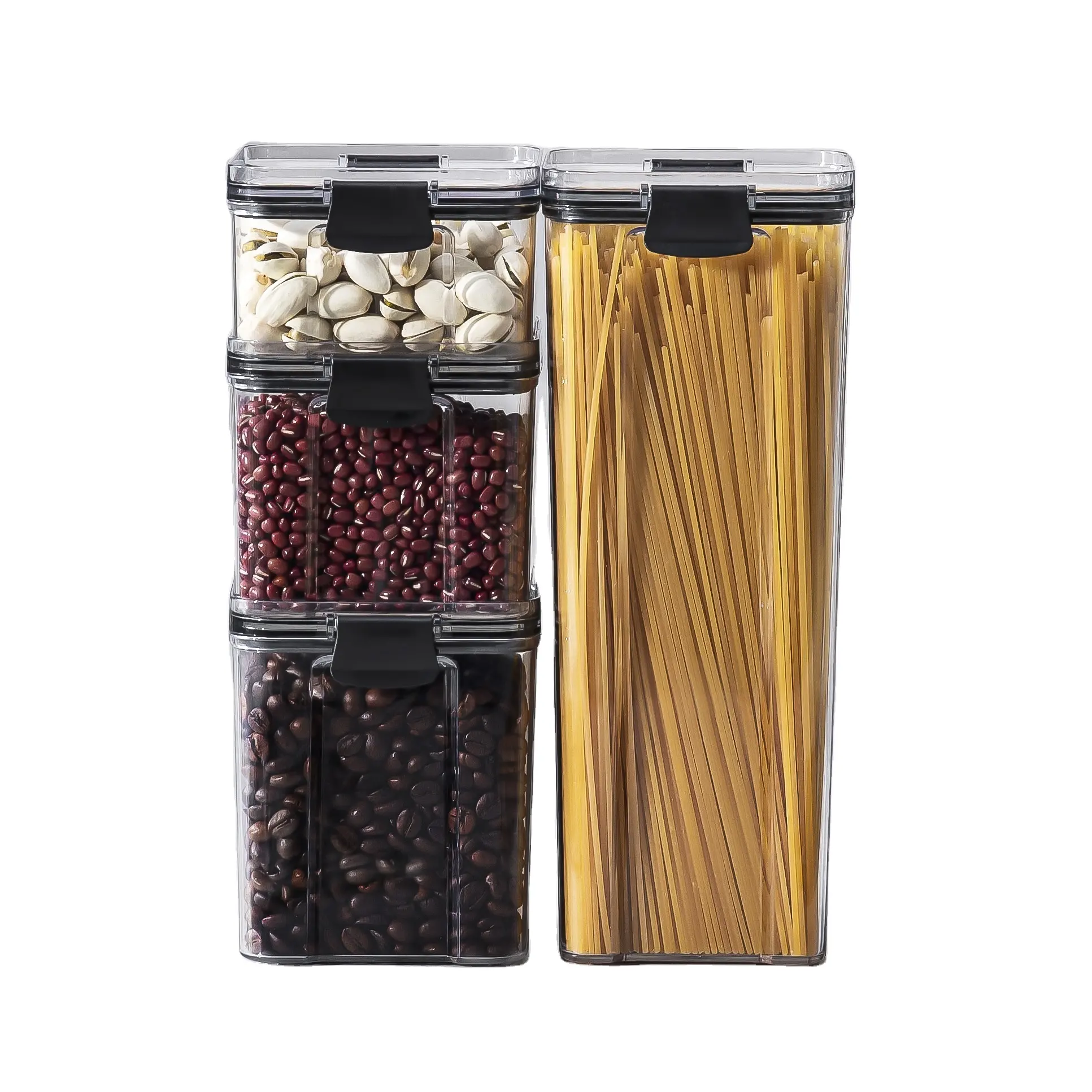 Amazon Leverancier Home Multigrain Granen Koffie Snoep Food Storage Container Rechthoek Koelkast Organiser Voor Pantry Ruimte Spaarders