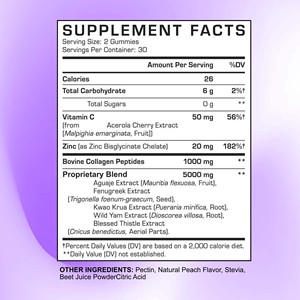 Private Label Service Booty Hip Gummies Peach Flavor Count Dietary <b>Supplement</b> for Women <b>Supplement</b> - Product Image 2