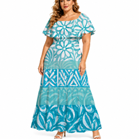 Nouvelle Collection Été 2026 – Robe Décontractée Imprimée Tie-Dye pour Femme, Style Polynésien Samoan, Col Rond, Prix Bas, Service OEM