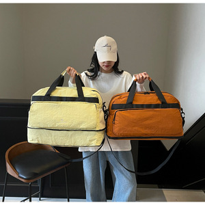 Sac de sport pour femme avec logo personnalisé, multicolores, en tissu Oxford, avec poche à chaussures indépendante, grande capacité, extensible, sac de voyage, sac de sport - Product Image 1