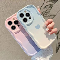 Coque de téléphone en TPU ondulé avec imprimé cœur dégradé pour Honor X5c X9d X7d X70 X6c X8c 400 Smart 400 Pro, protection antichoc