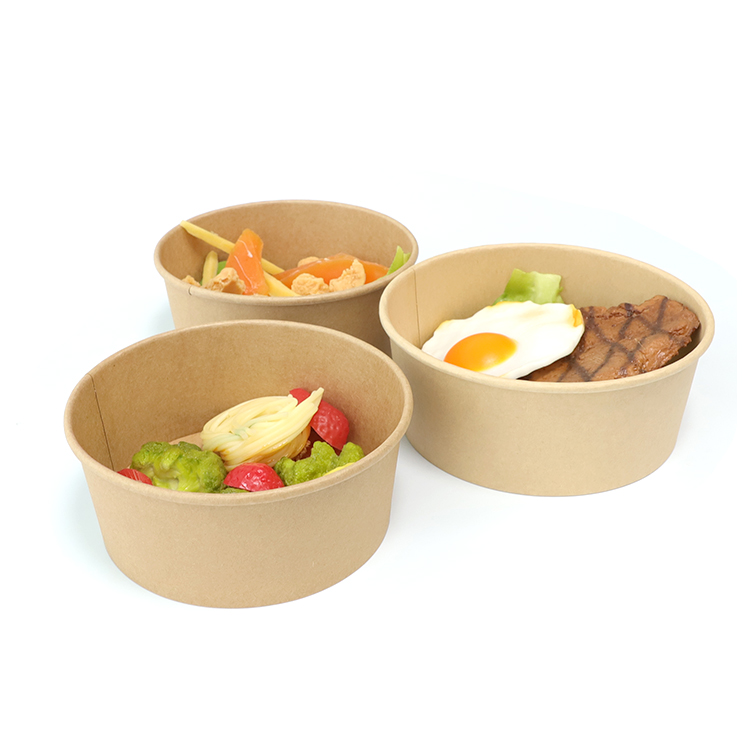 Hot Sale Waterproof Paper Salad Bowl Disposable Paper Craft Salad Bowl Paper Plates Bowls