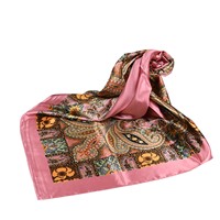 Foulards en Soie Personnalisés pour Invités, Rayés Bleu, Cachemire, Soie Polyester