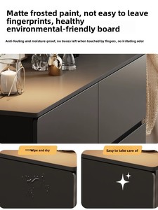 Armadio Moderno in MDF con 3 Cassetti e Ante <span class=keywords><strong>Scorrevoli</strong></span>, Guardaroba Salvaspazio con Appendiabiti per Camere Piccole - Product Image 4