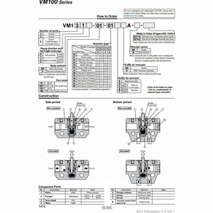 Modèle de soupape de commande mécanique pneumatique SMC VM151-01-35RA - Product Image 1