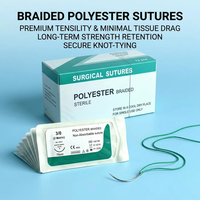 Fil de suture chirurgical en polyester tressé non résorbable à haute sécurité de nœud pour la vente en gros