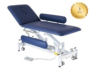 Table d'examen et de traitement électrique pour physiothérapie et massage, avec roulettes rétractables faciles, dossier réglable en hauteur et barrières latérales - Product Image 4