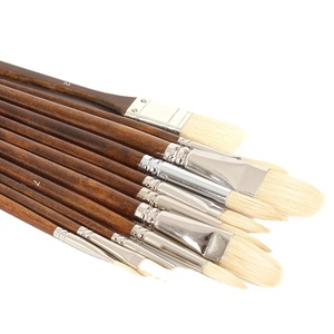 Jeu de pinceaux pour <span class=keywords><strong>peinture</strong></span> en acrylique, avec manche en <span class=keywords><strong>bois</strong></span>, pour artiste, pinceau rond, 10 pièces - Product Image 1