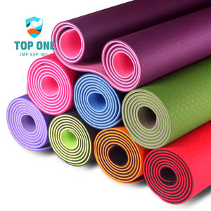 TopOne fabricant logo personnalisé imprimé 6mm d'épaisseur antidérapant organique écologique voyage Pilates Fitness exercice TPE tapis de Yoga - Product Image 3