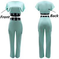 Ensemble décontracté deux pièces pour femme printemps/été – Hauts amples à manches courtes et shorts de couleur unie – Respirant, séchage rapide, écologique