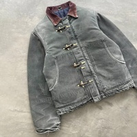 Blousons de travail vintage en toile de canard vieillie pour hommes, style Y2K, avec fermoir de pompier, personnalisés par le fabricant