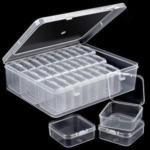 Caja de almacenamiento de plástico transparente con 30 compartimentos, estuche organizador de gran capacidad para cuentas y piezas pequeñas, forma rectangular - Product Image 4