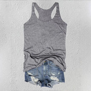 Camiseta sin mangas personalizada con estampado 2026 para mujer, cuello redondo, sexy, fresca, informal, estilo urbano, lisa - Product Image 2