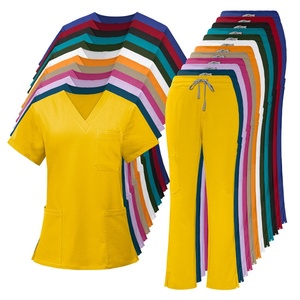 Fabbrica su misura in poliestere Spandex scrub uniformi medicali top e pantaloni traspiranti uniformi da cura delle donne ospedaliere - Product Image 1