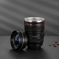 Mode souvenir à la mode drôle camping en plein air blanc noir 400ml DSLR caméra forme de lentille tasse à café, tasse de caméra, tasse de voyage d'appareil photo