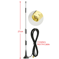 Antenne LTE 4G à ventouse magnétique avec câble RG174 de 3 mètres et connecteur SMA