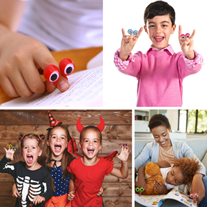 Gran grande creativo divertido <span class=keywords><strong>Googly</strong></span> Eye dedo marionetas Wiggly globo ocular dedo marioneta anillos ojo dedo juguete para niños fiesta Favor - Product Image 4