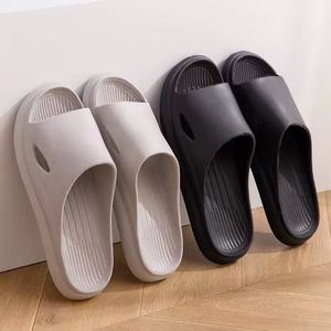 Solid Color EVA <b>Flat</b> Slides Open Toe Slip-On Anti-Slippery <b>Sandals</b> for Women and Men Size L - Product Image 1