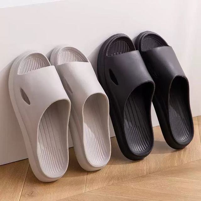 Solid Color EVA Flat Slides Open Toe Slip-On Anti-Slippery Sandals for Women and Men Size L