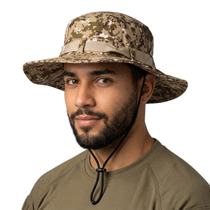 Sombrero Táctico de Camuflaje Desértico DSF78, Sombrero de Sol Redondo de Ala Ancha para la Selva, Protección UV, para Pesca, Senderismo y Actividades al Aire Libre - Product Image 2