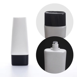 Wholesale New Design 30ml Plastic Cosmetic Flat Oval Tubes With Super Oval Screw Cap Unsealed End For <b>Make</b> up Primer - Product Image 1
