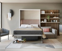 Lit mural horizontal pliable et réglable avec canapé, nouveau design, mobilier populaire et peu encombrant, en promotion