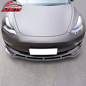 Pour Tesla Model 3 2017-2023, lèvre de pare-chocs avant, kit de séparateur 3 pièces en PP, imprimé fibre de carbone, kit de carrosserie de haute qualité - Product Image 2