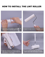 24cm manuelle Kleb rolle für die Reinigung von Tierhaaren PP-Griff Papier fussel rolle für Haustiere und Teppich