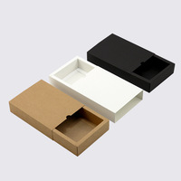 Boîte Tiroir Coulissante d'Emballage en Carton Kraft, Blanche et Noire, pour Vente en Gros