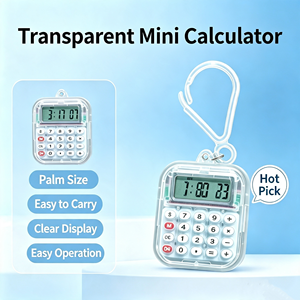 Calculadora de Bolsillo Transparente con Llavero, Mini Calculadora Científica Portátil, Máquina de Sumar para la Escuela, Oficina, Regalo - Product Image 3