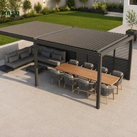 Pergola bioclimatique en aluminium thermolaqué écologique motorisée à lames orientables 3x3 4x4 4x6 pour balcon et terrasse