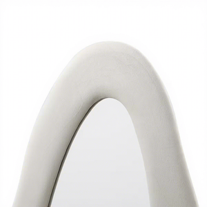 Luxury Modern Wood <strong>Rectangle</strong> Ivory <strong>White</strong> 60 X 160 cm Full Length Velvet Wall <strong>Mirror</strong> - Product Image 5