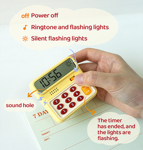 Yüksek kalite Mini öğrenciler Pomodoro zamanlayıcılar Mini Count Down zamanlayıcı zamanlayıcı küçük sarı beyaz mutfak çalışma geri sayım zamanlayıcılar - Product Image 6