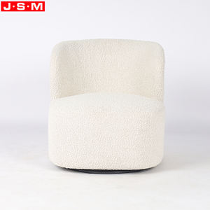 <span class=keywords><strong>Canapé</strong></span> de salon moderne minimaliste de style nordique, fauteuil de <span class=keywords><strong>d</strong></span>étente individuel avec base rotative, tissu blanc - Product Image 2
