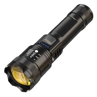 Lampe torche LED portable multifonctionnelle rechargeable TPC, zoomable, haute luminosité, étanche IP20, pour extérieur et usage transfrontalier