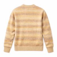 Pull en mohair personnalisé avec logo, pour homme, manches longues, col rond, tricot rayé, pull décontracté d'hiver, pull en mohair tricoté