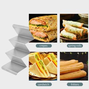 Soportes Ondulados Pequeños Personalizados al por Mayor, Paquete de 4, Soporte para Tacos de Acero Inoxidable, Estilo Bandeja - Product Image 5