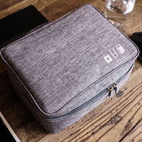 Étui pour accessoires électroniques, fermeture éclair étanche, sac organisateur de câbles portable, sac de rangement multifonctionnel pour accessoires numériques de voyage