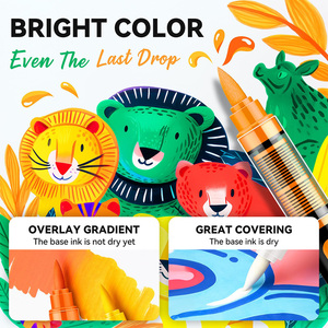 24 colori di controllo automatico dell'inchiostro acrilico penne penne <span class=keywords><strong>pennarelli</strong></span> acrilici <span class=keywords><strong>per</strong></span> <span class=keywords><strong>tela</strong></span> di legno tessuto ceramico pittura da te - Product Image 4