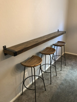 Table de Bar de Cuisine Industrielle Vintage Longue et Haute en Bois Massif, Tendance 2025, pour Hôtels et Restaurants